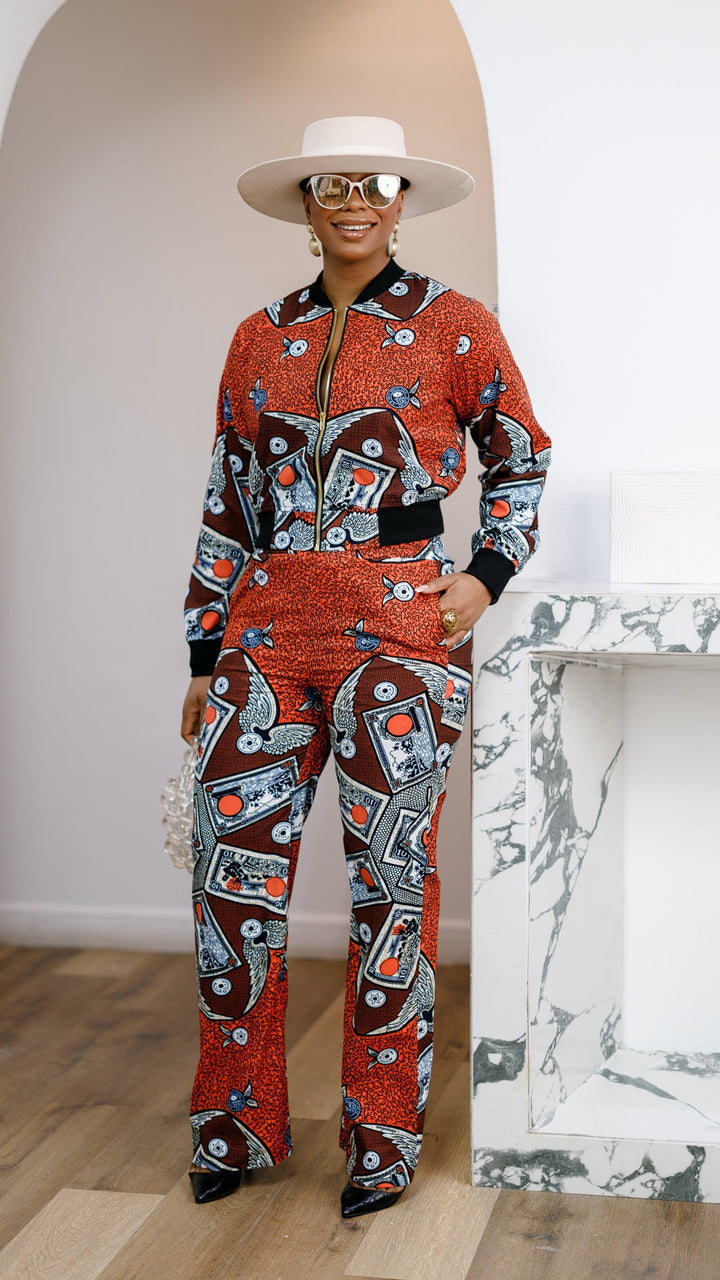 ADA AFRICAN PRINT BOMBER JACKET AND PANTS SET