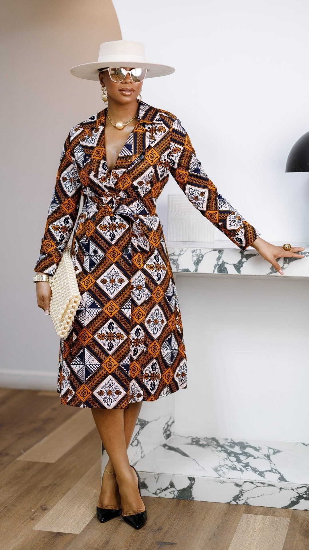 MORAYO AFRICAN PRINT TRENCH COAT DRESS [MULTICOLOR] - Especially Yours