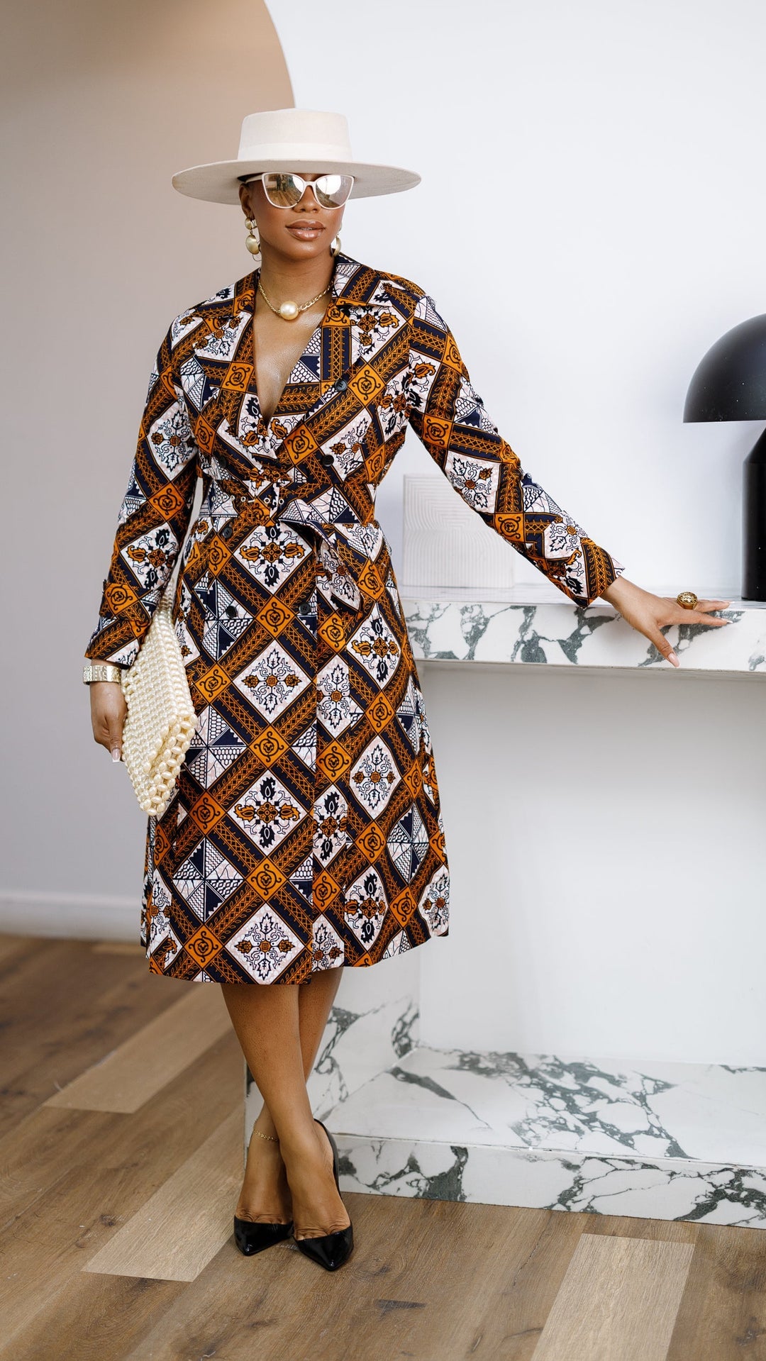 MORAYO AFRICAN PRINT TRENCH COAT DRESS [MULTICOLOR]