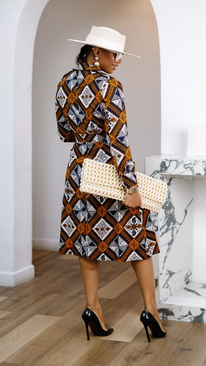 MORAYO AFRICAN PRINT TRENCH COAT DRESS [MULTICOLOR]
