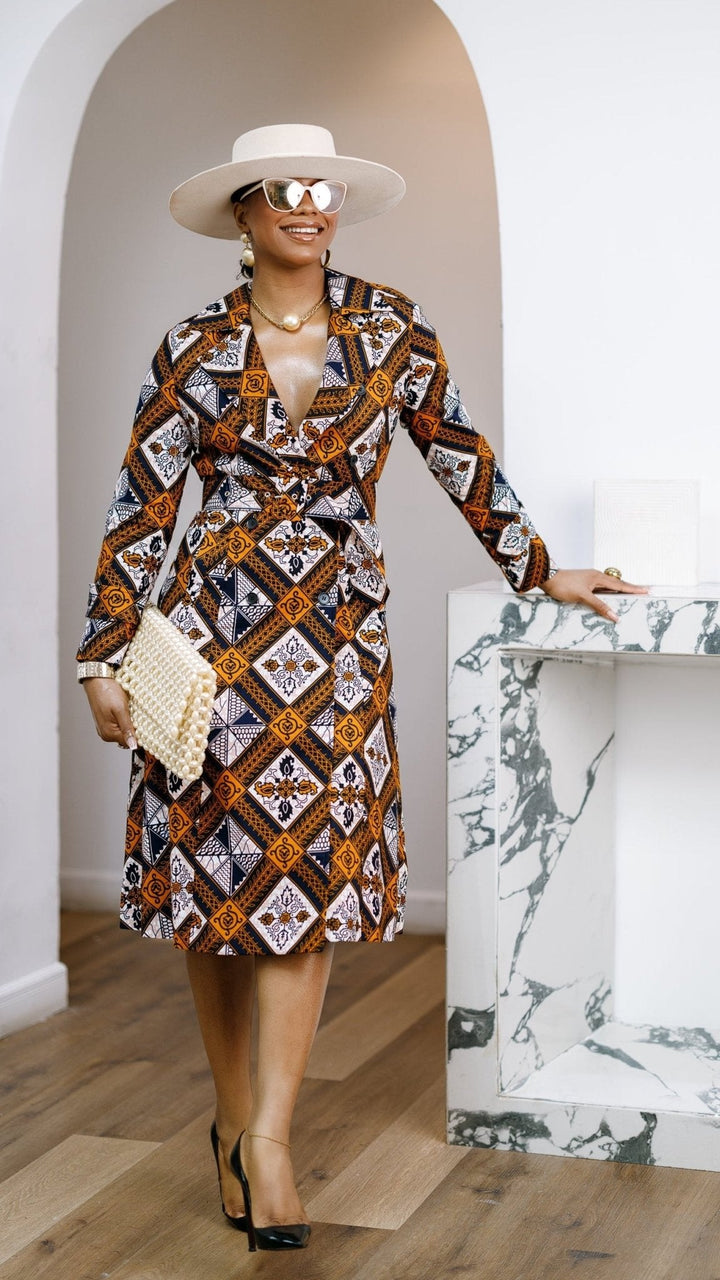 MORAYO AFRICAN PRINT TRENCH COAT DRESS [MULTICOLOR] - Especially Yours