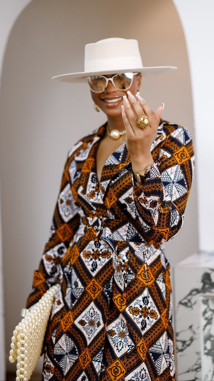 MORAYO AFRICAN PRINT TRENCH COAT DRESS [MULTICOLOR] - Especially Yours