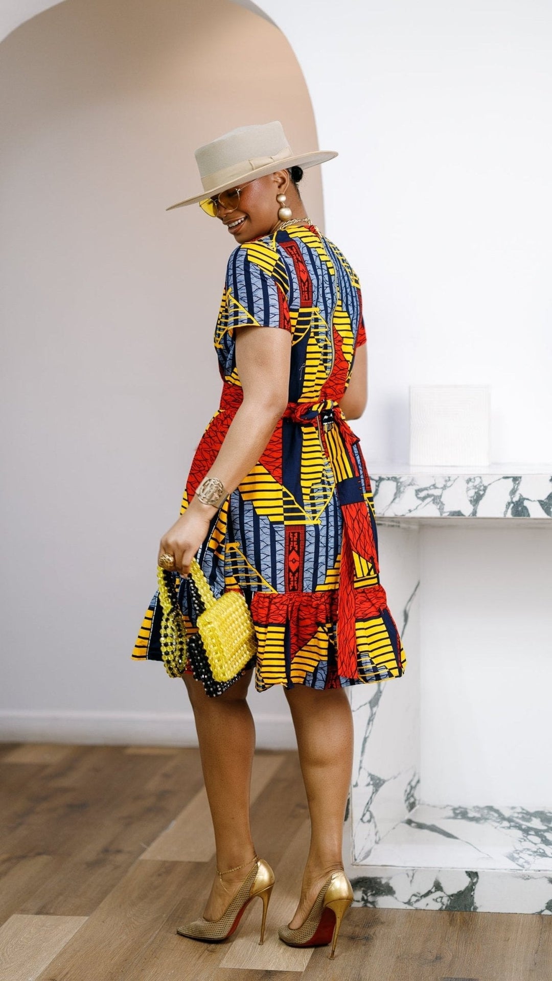 BIMI AFRICAN PRINT TIERED MIDI DRESS [MULTICOLOR] - Especially Yours
