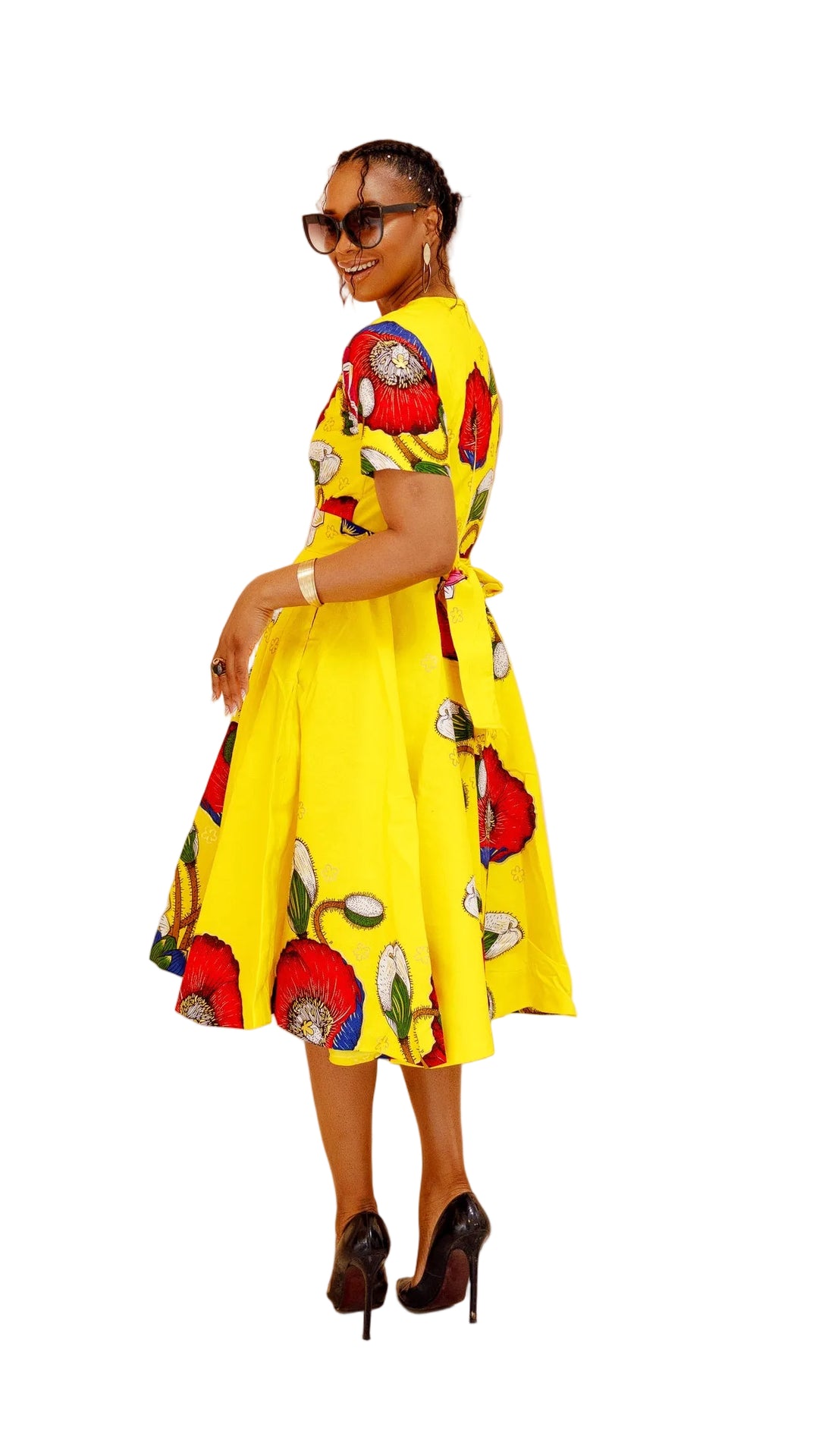 LOLADE AFRICAN PRINT FLORAL DRESS.