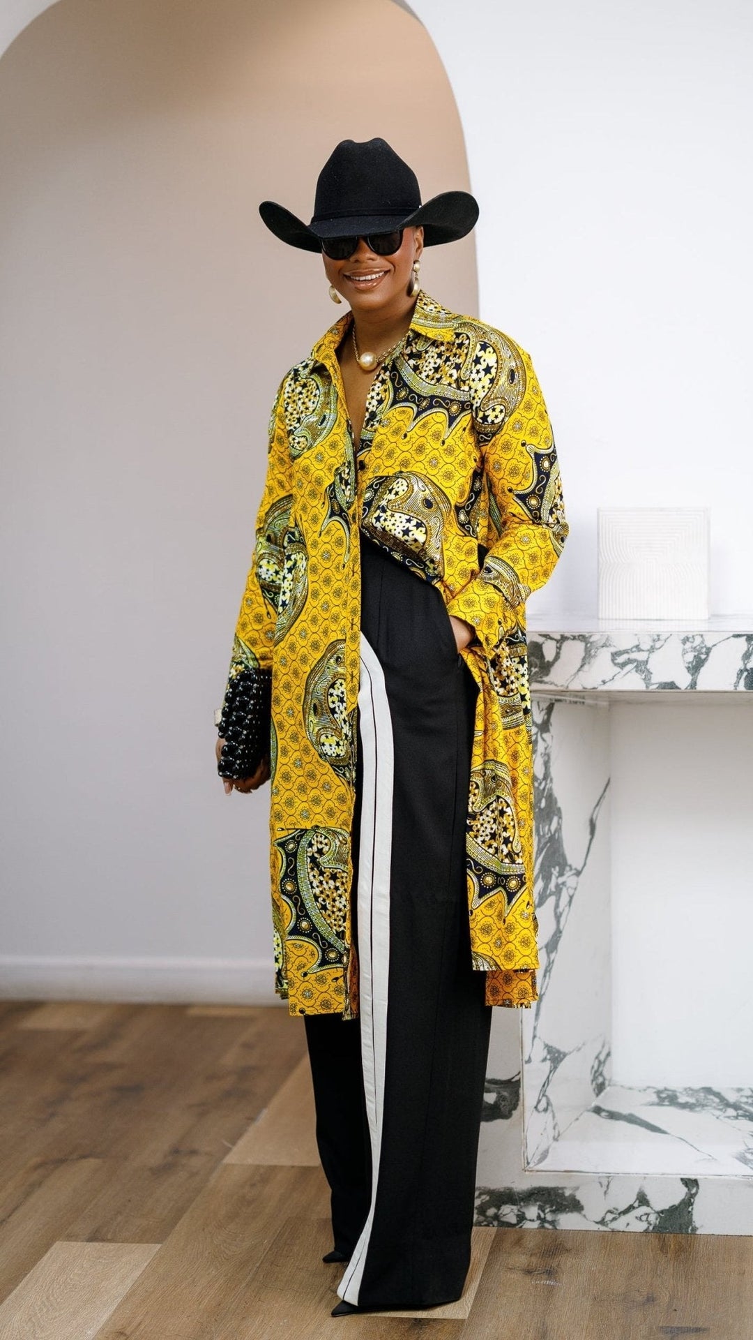 RHODA AFRICAN PRINT LONGLINE SHIRT - Especially Yours