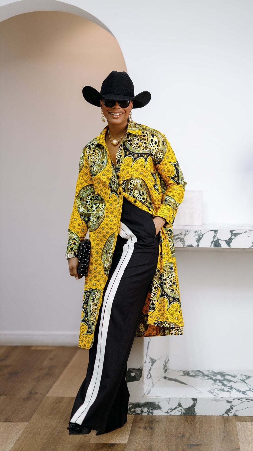 RHODA AFRICAN PRINT LONGLINE SHIRT - Especially Yours