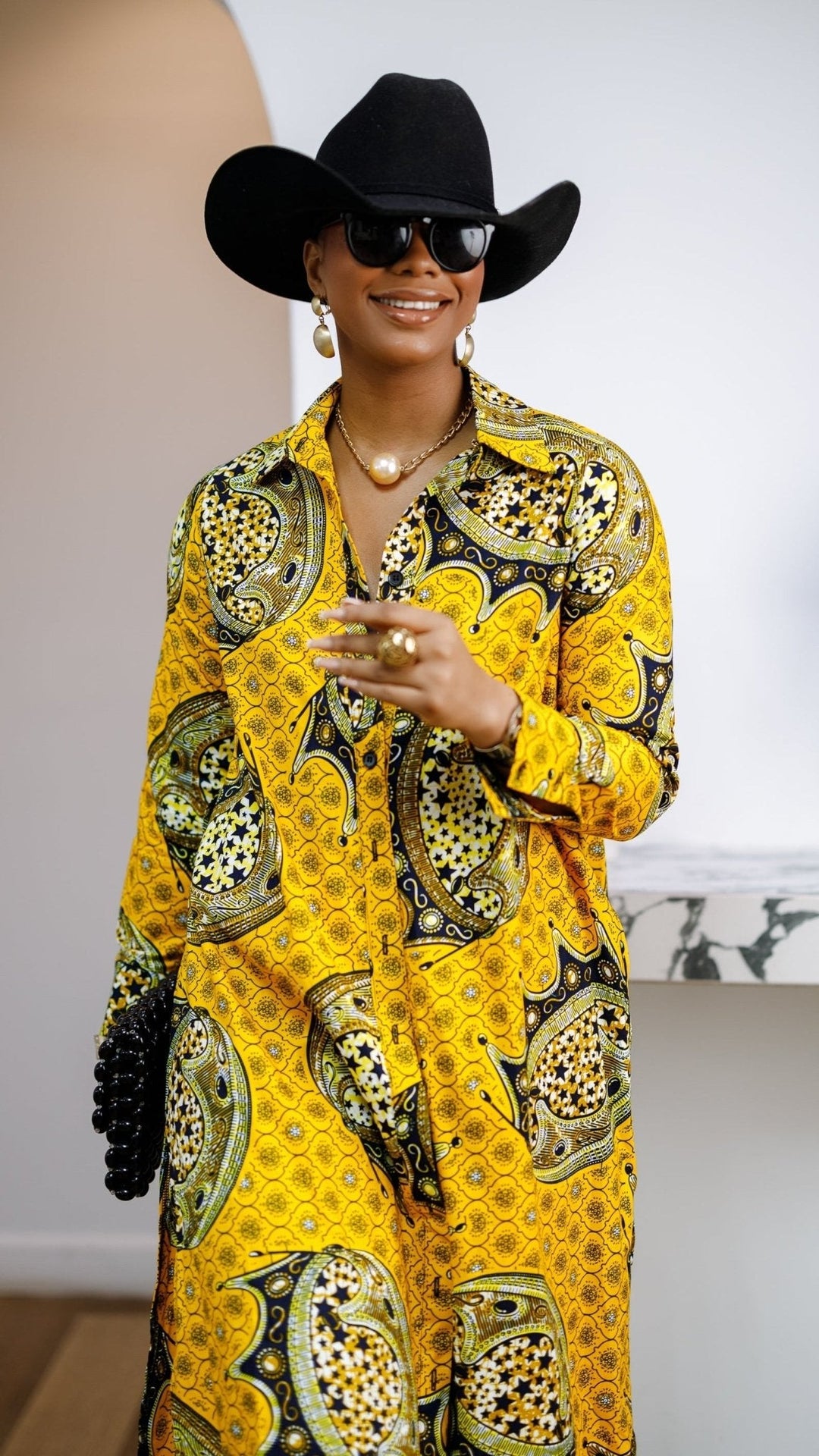 RHODA AFRICAN PRINT LONGLINE SHIRT - Especially Yours