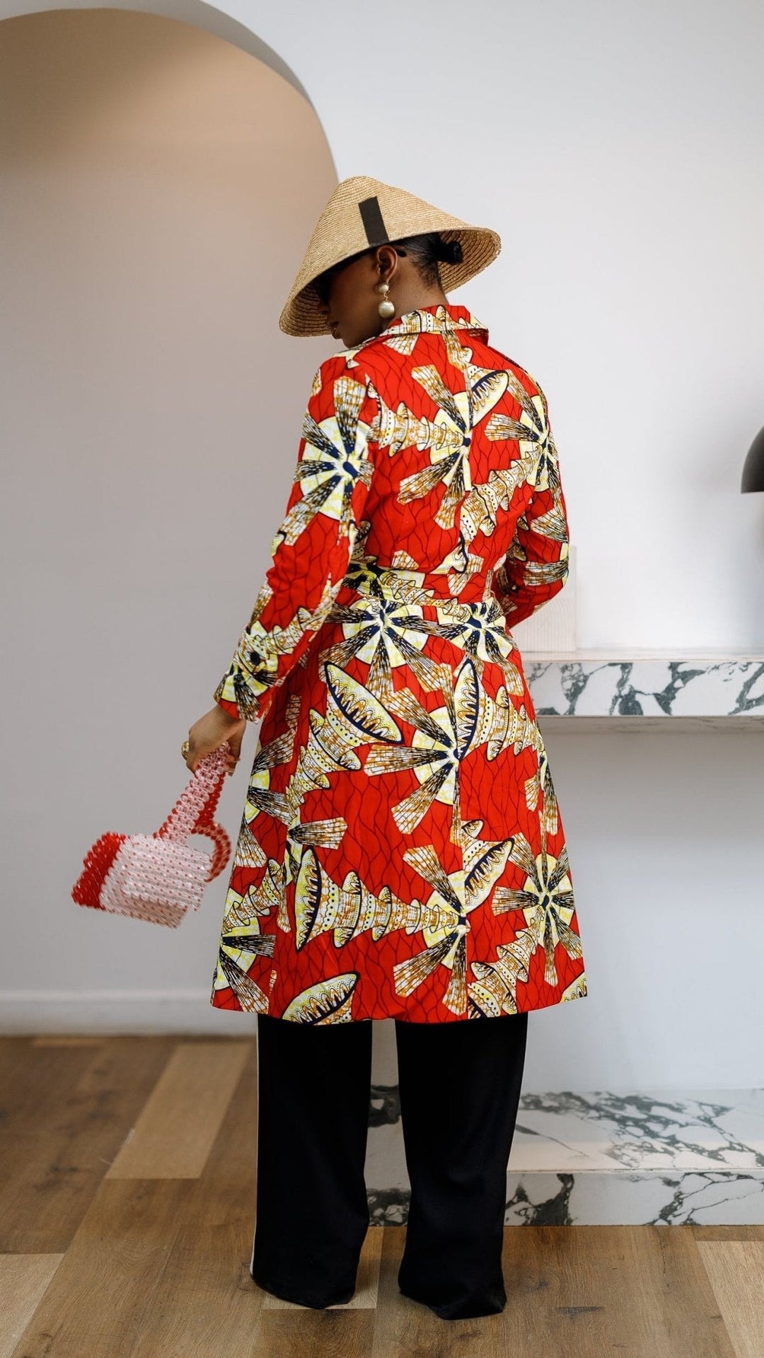 MORAYO AFRICAN PRINT TRENCH COAT DRESS [RED] - Especially Yours
