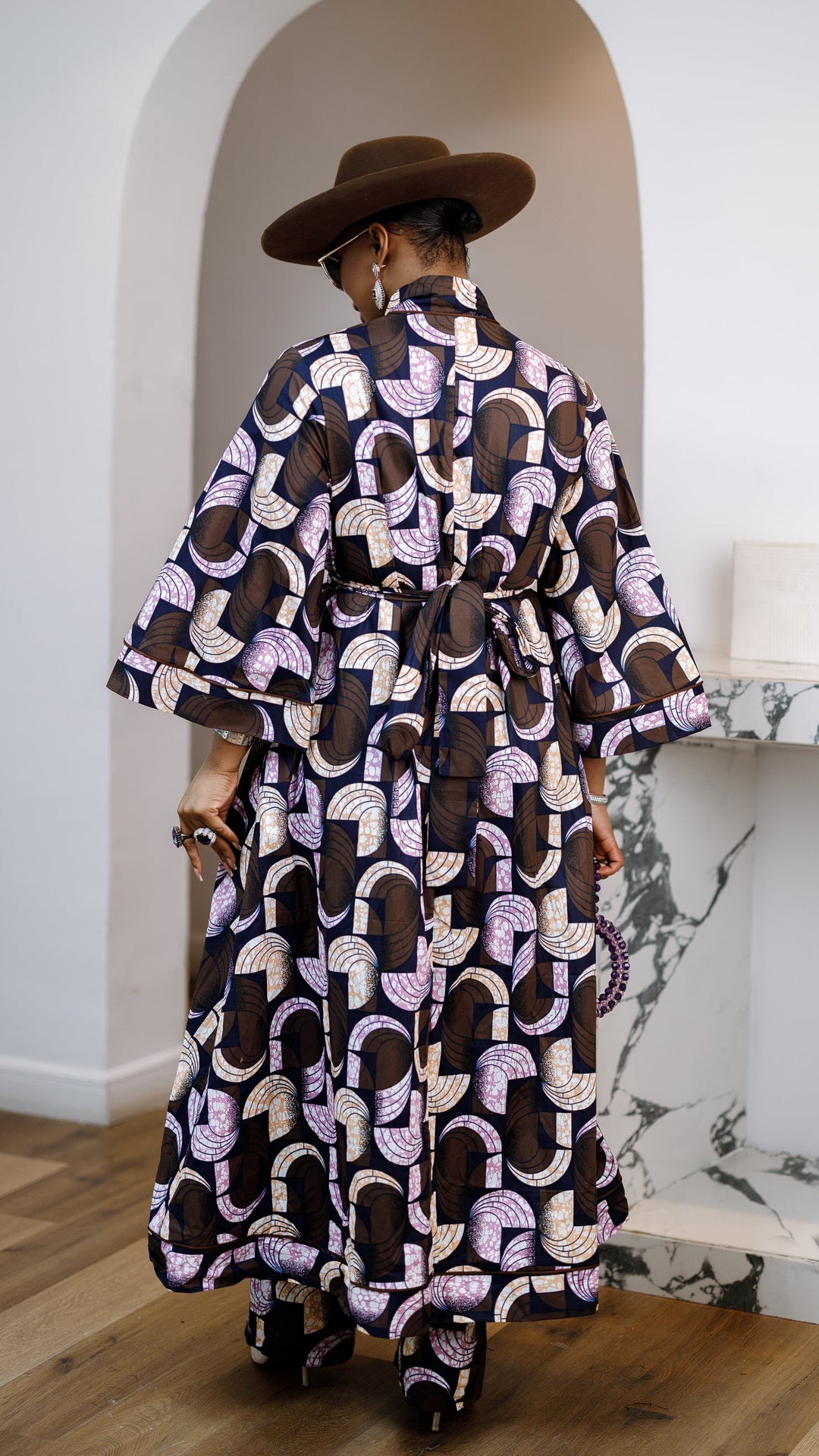 FADE AFRICAN PRINT MAXI KIMONO AND PANTS SET