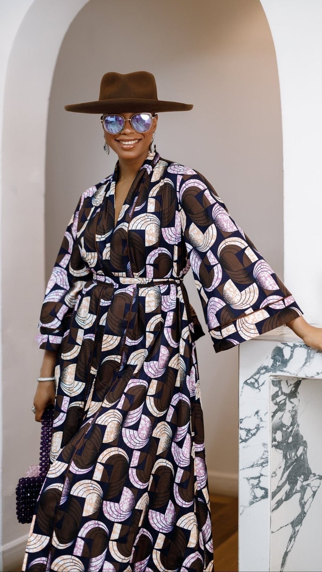 FADE AFRICAN PRINT MAXI KIMONO AND PANTS SET - Especially Yours