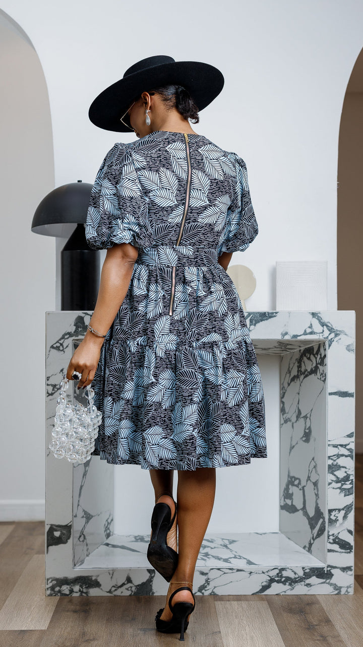 BUNMI AFRICAN PRINT MIDI DRESS----FINAL SALE