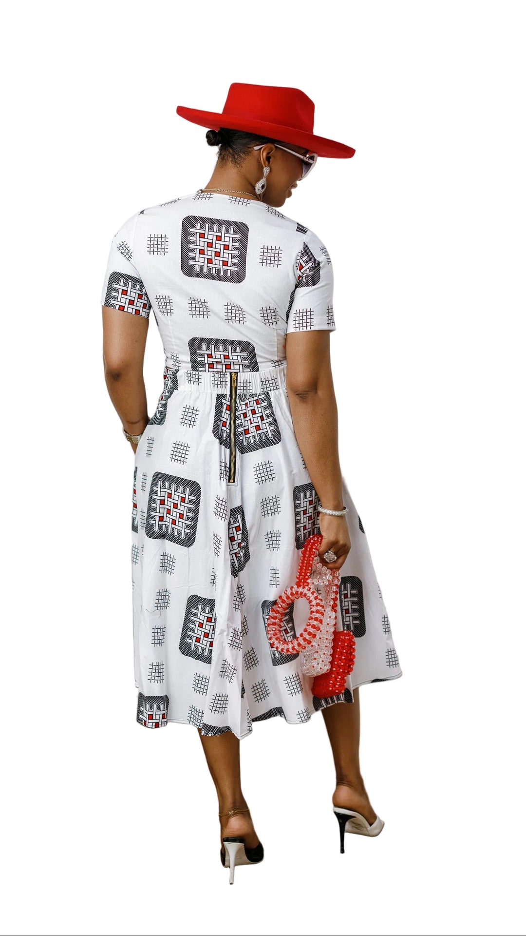 AMARA AFRICAN PRINT CROP TOP & MIDI SKIRT SET [WHITE]