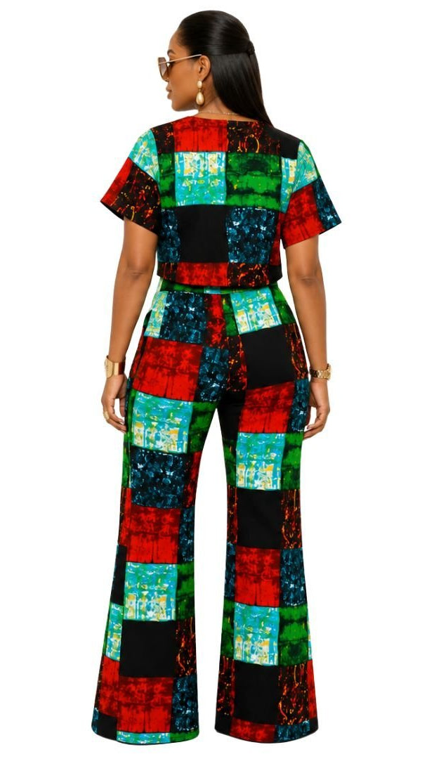 ADUN AFRICAN PRINT TWO PIECE PANT SET [MULTICOLOR]