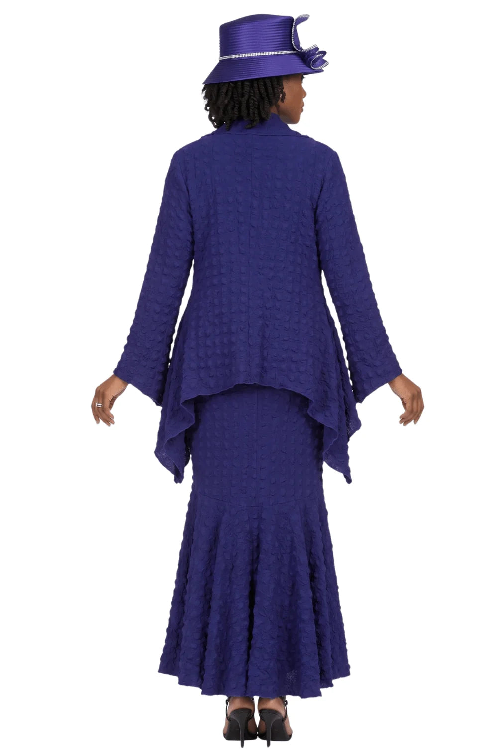 3pc Popcorn Hi-lo Jkt, Cami, Pleated Skirt Set