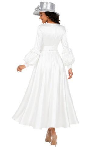 Belted A-line Dress w/ Beaded Embroidery-Plus - Especially Yours
