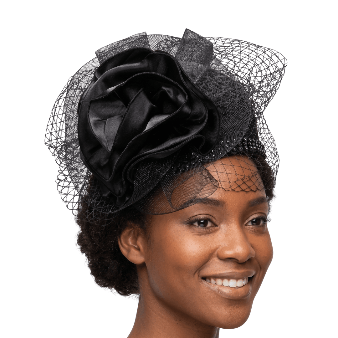Pillbox Hat w/ Ovsz Flower and Veil - Especially Yours