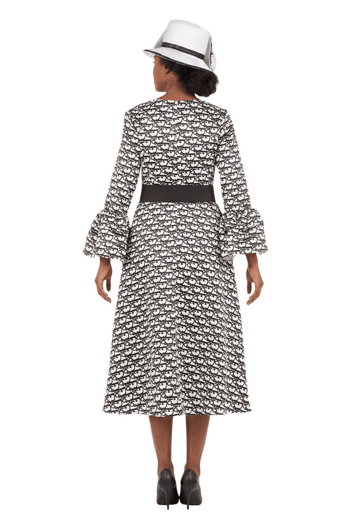 A - line Prt Dress in Silky Twill w/ Belt - Especially Yours