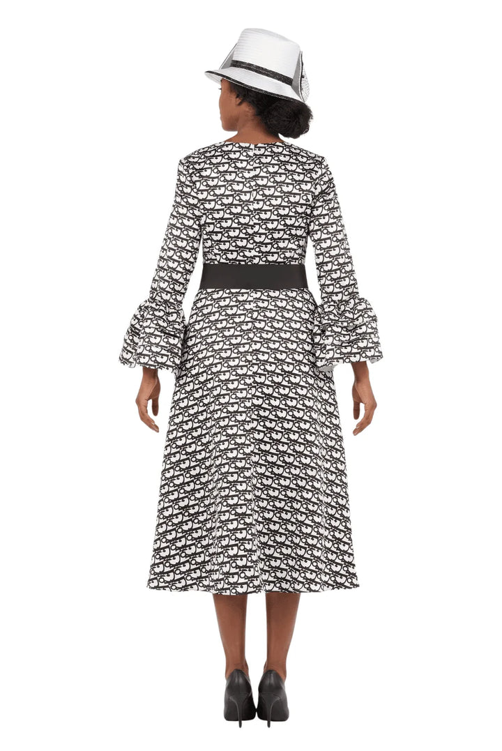 A-line Prt Dress in Silky Twill w/ Belt-Plus