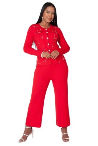 Modern 3-Piece Knit Set with Rhinestone Detail - 82896 - Especially Yours