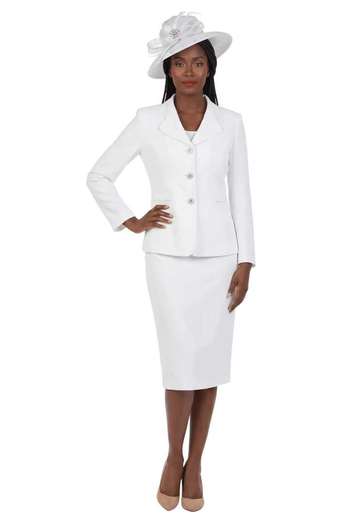 2pc Vintage Lapel 3-button Skirt Suit-Plus
