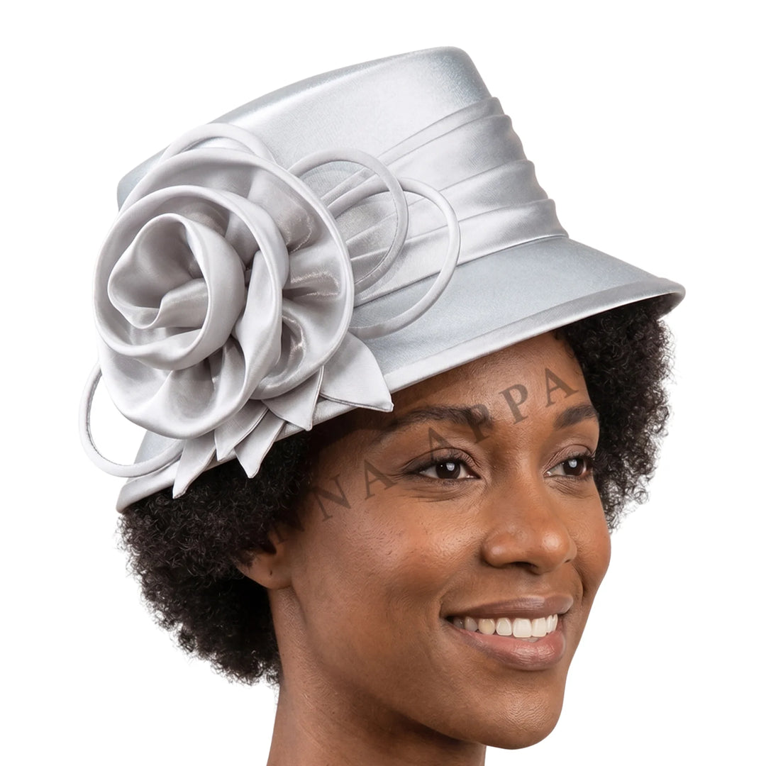 Small Brim w/ Ribbon Flower Basic Hat