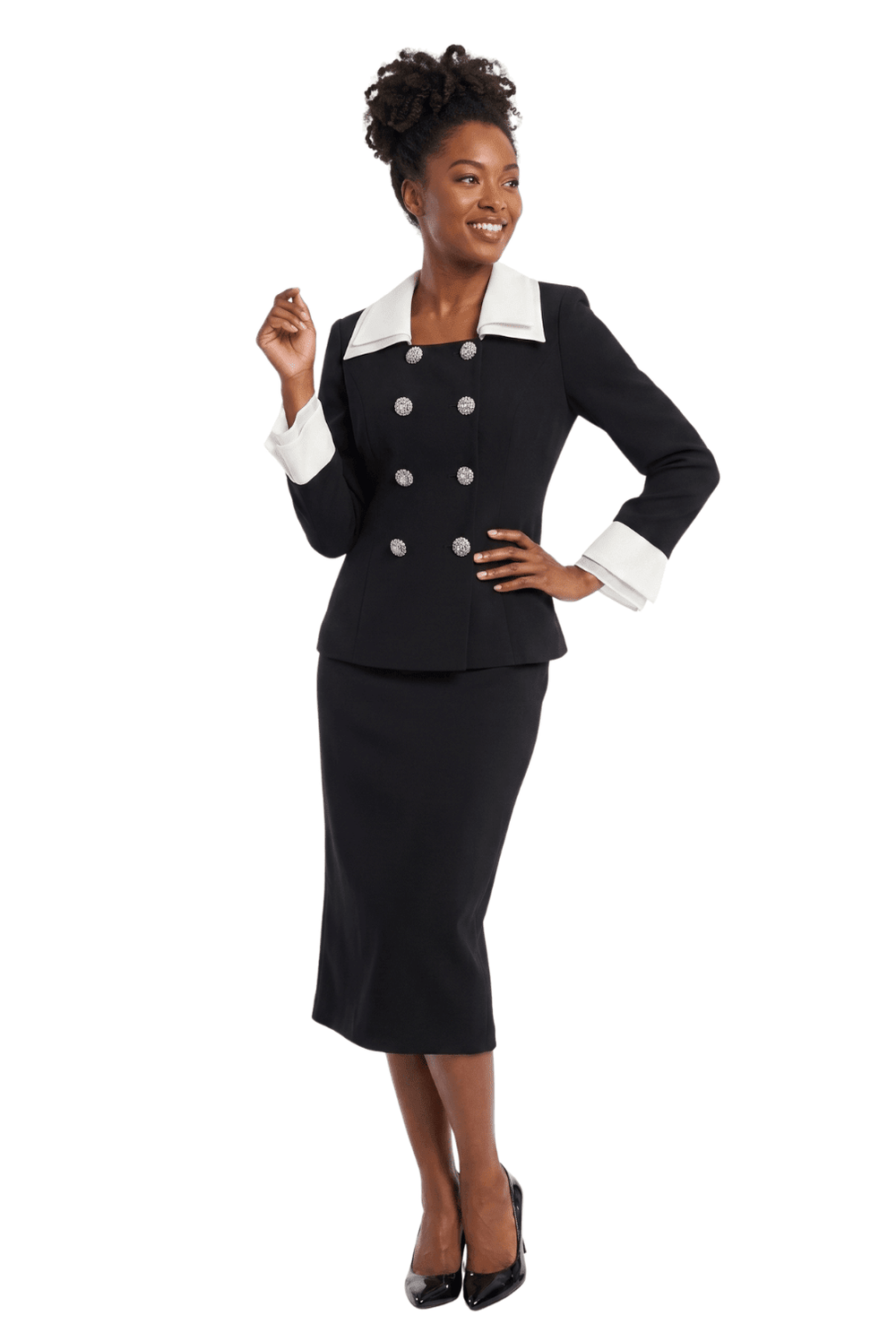 2pc Dbl Breasted Skt Suit w/ Ogz Collar&Cuff-Plus - Especially Yours