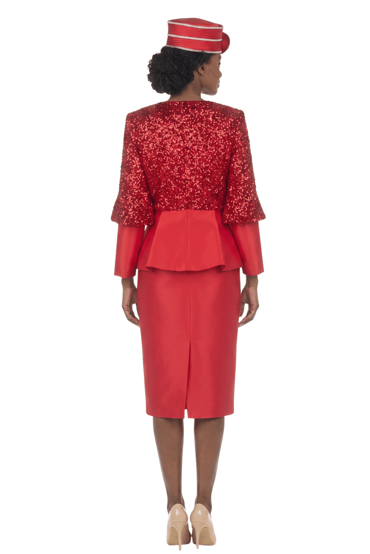 2pc Silky Twill Skt Suit w/ Seq Jkt and Brch - Plus - Especially Yours