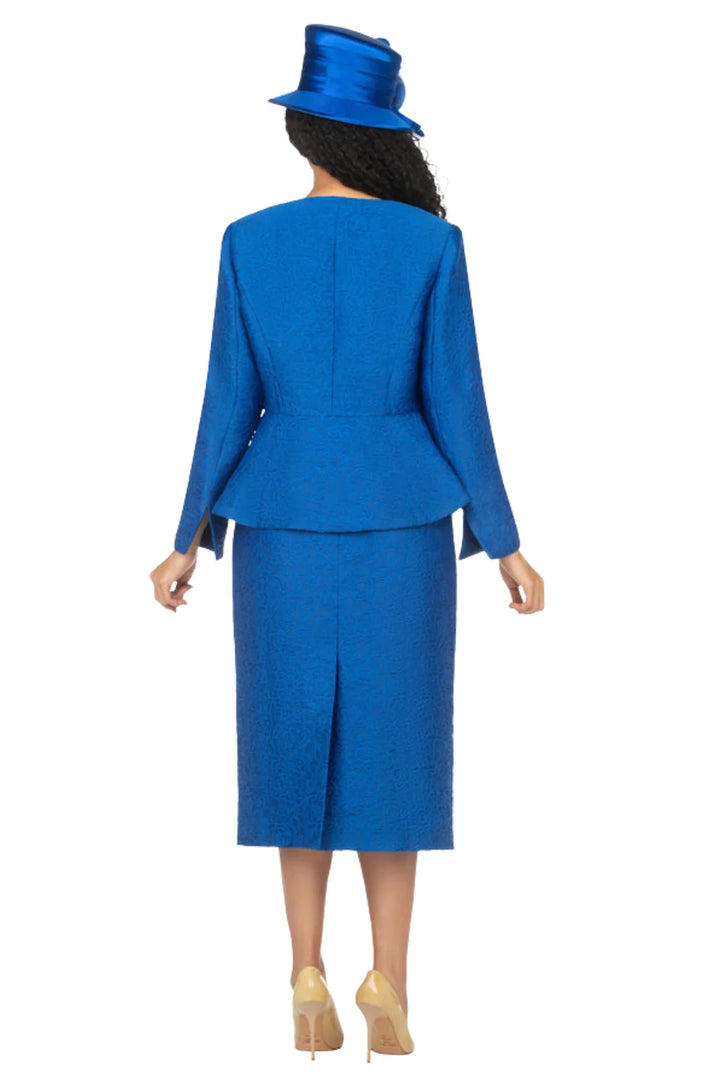3pc Peplum Brocade Skirt Suit - Plus