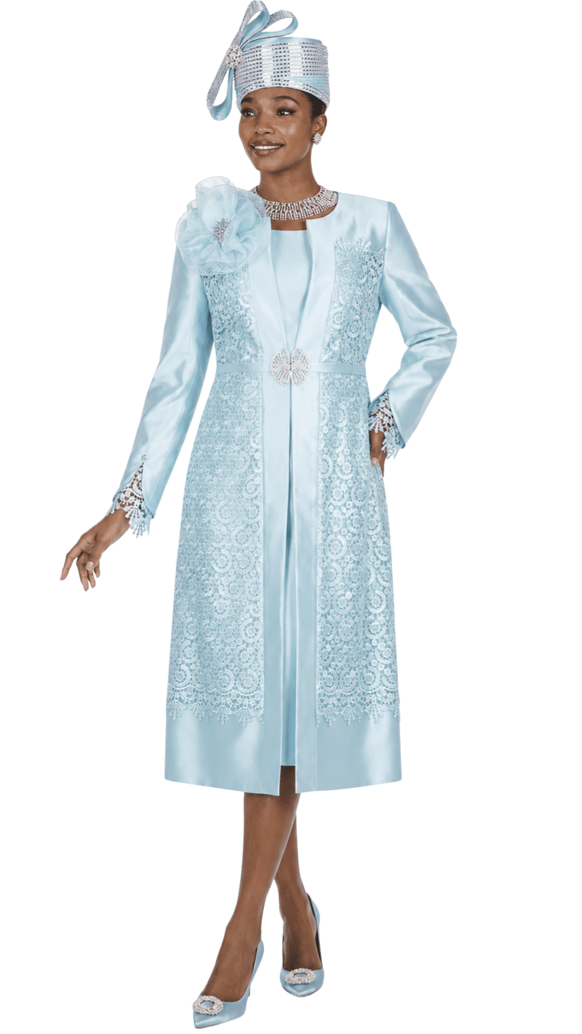 Elegant Embroidered Duster Dress Suit - 6359 - Especially Yours