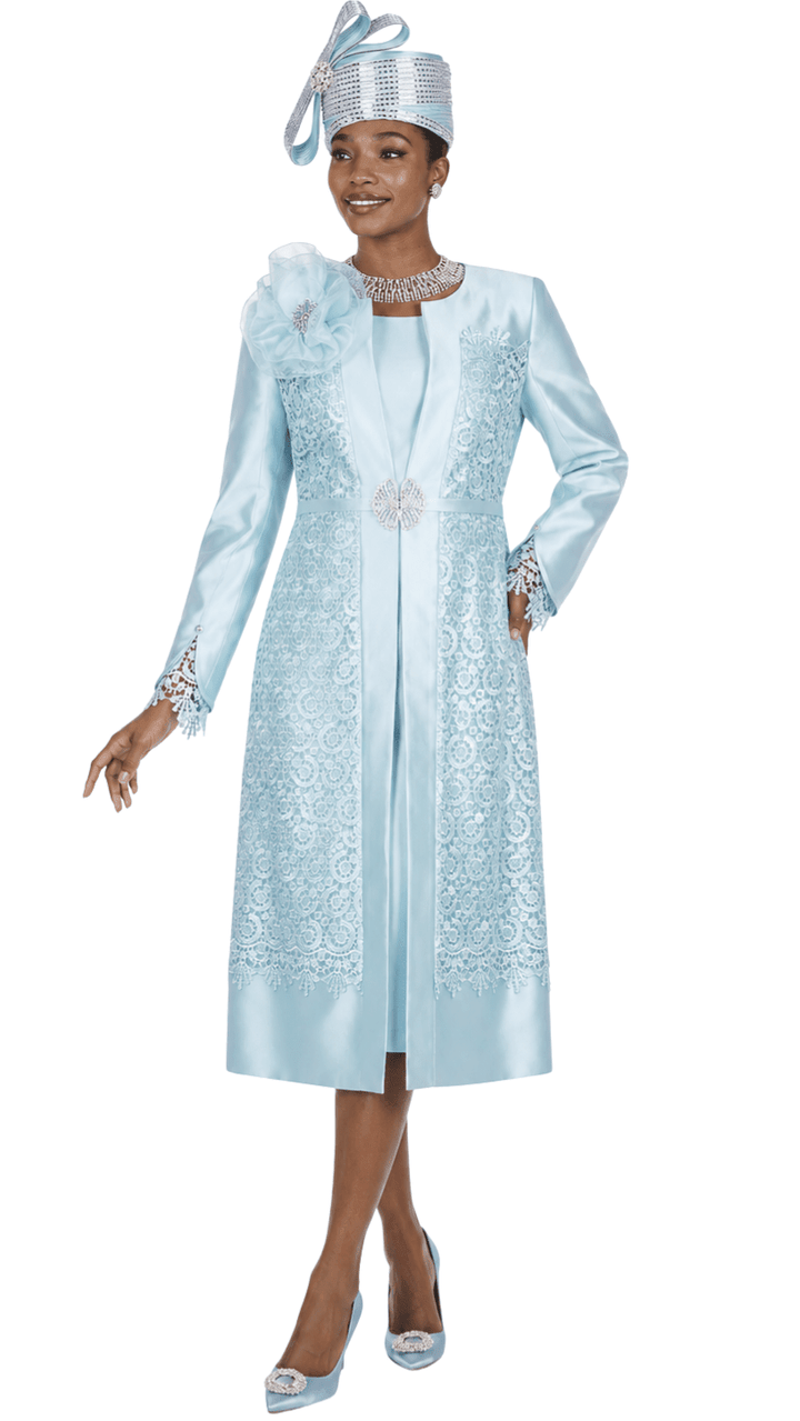 Elegant Embroidered Duster Dress Suit - 6359 - Especially Yours