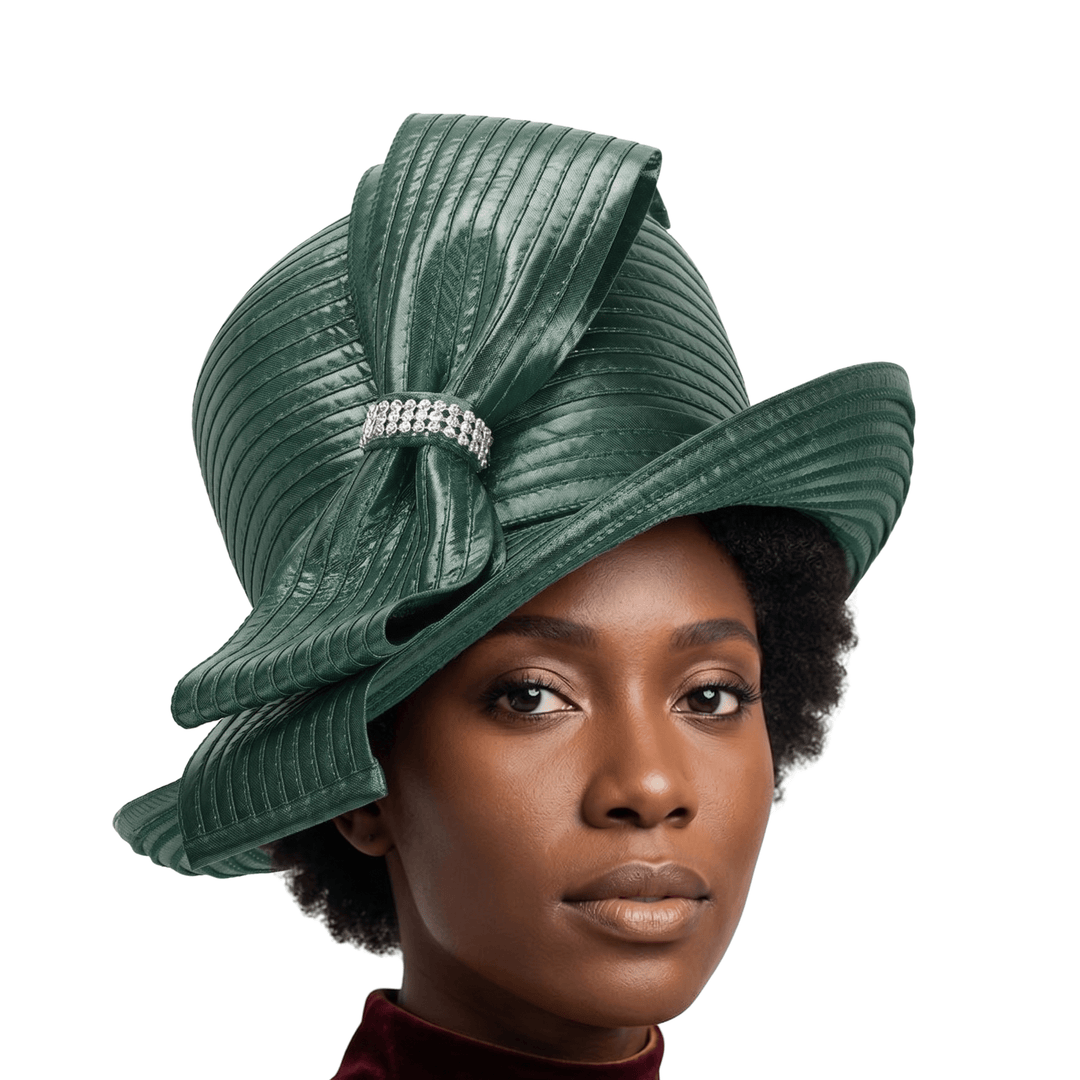 MED BRIM METALLIC RIBBON HAT - Especially Yours