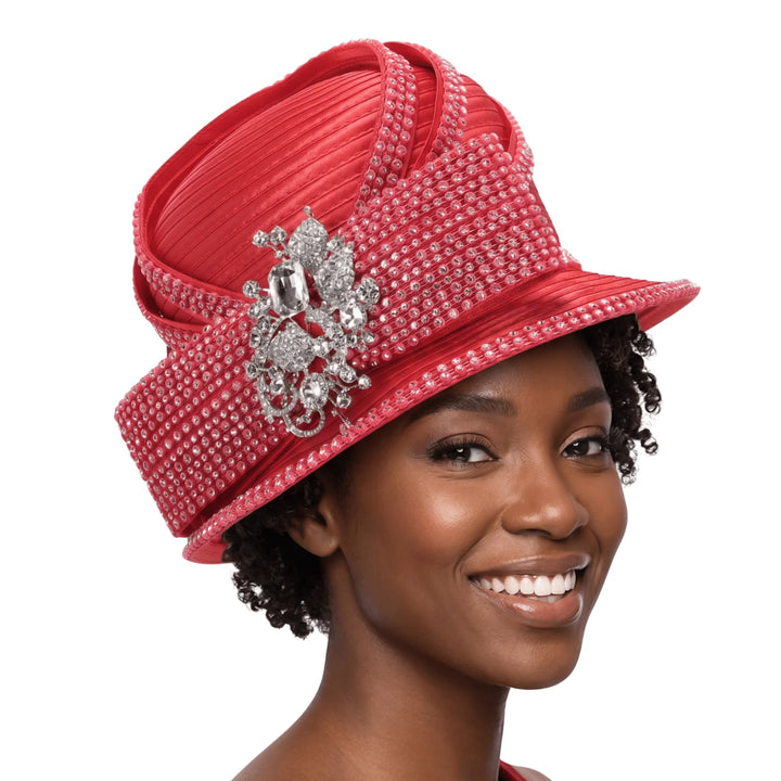 Small Brim Hat w/ Rhinestone Decor
