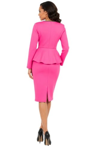 Elegant Scuba Peplum Sheath Dress w/ Stone Trim - Especially Yours