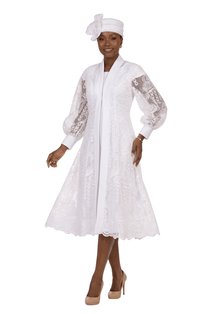 2pc Midi Dress w/ Sheer Lace Overlay Jacket - Especially Yours