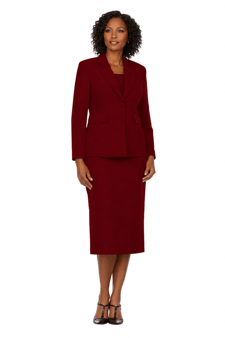 Classic Two-Button Blazer&Midi Skirt Suit-Plus