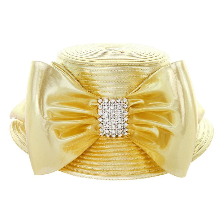 Braid Bow Stone Accented Hat - Especially Yours