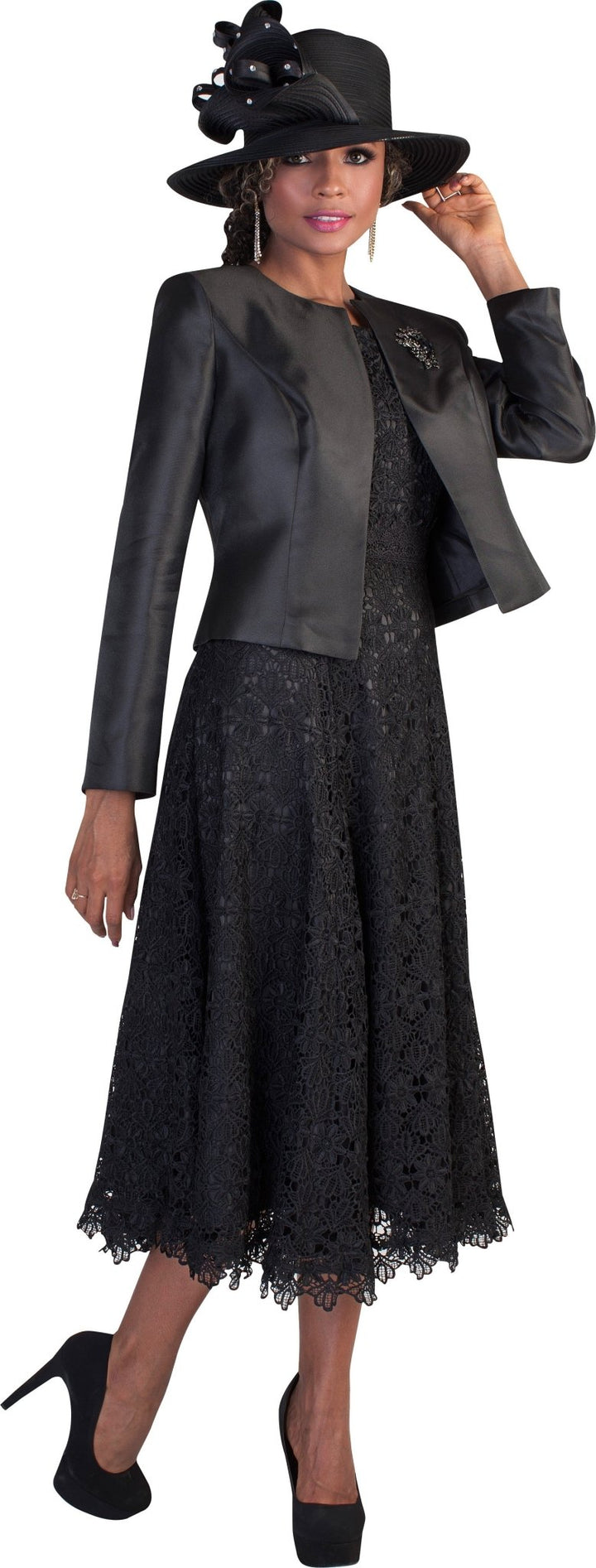 Lace Church Dress with Satin Jacket Set - 4529 - Especially Yours
