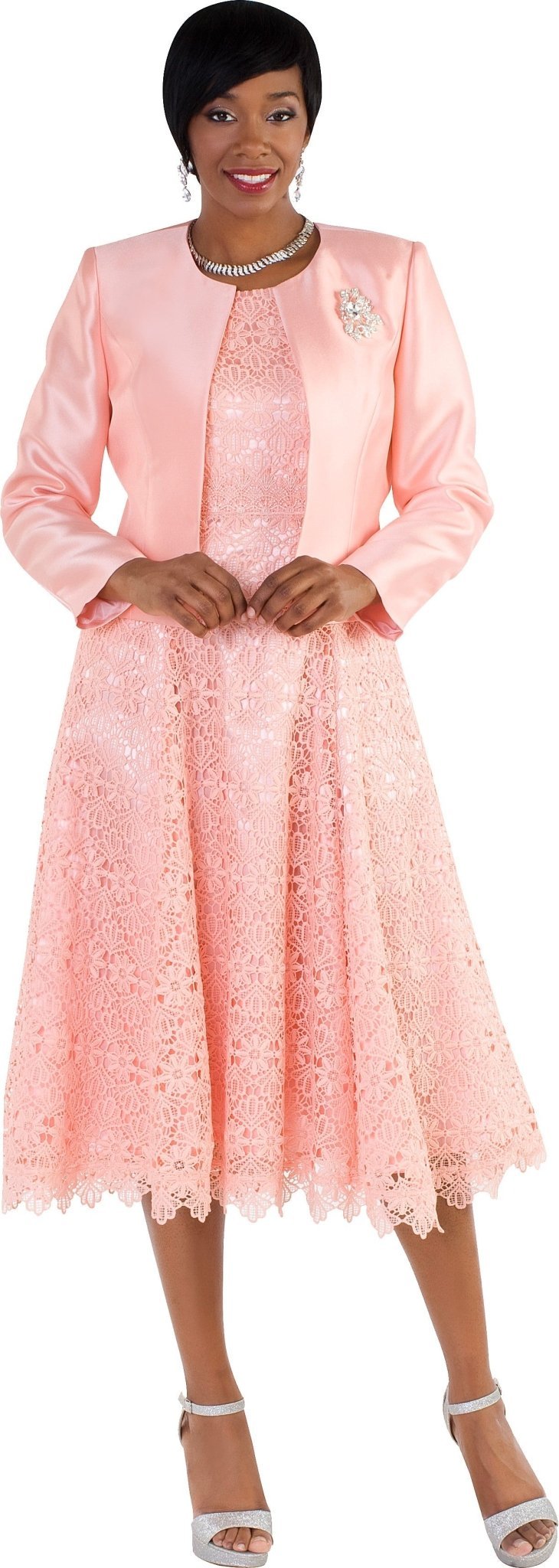 Lace Church Dress with Satin Jacket Set - 4529 - Especially Yours