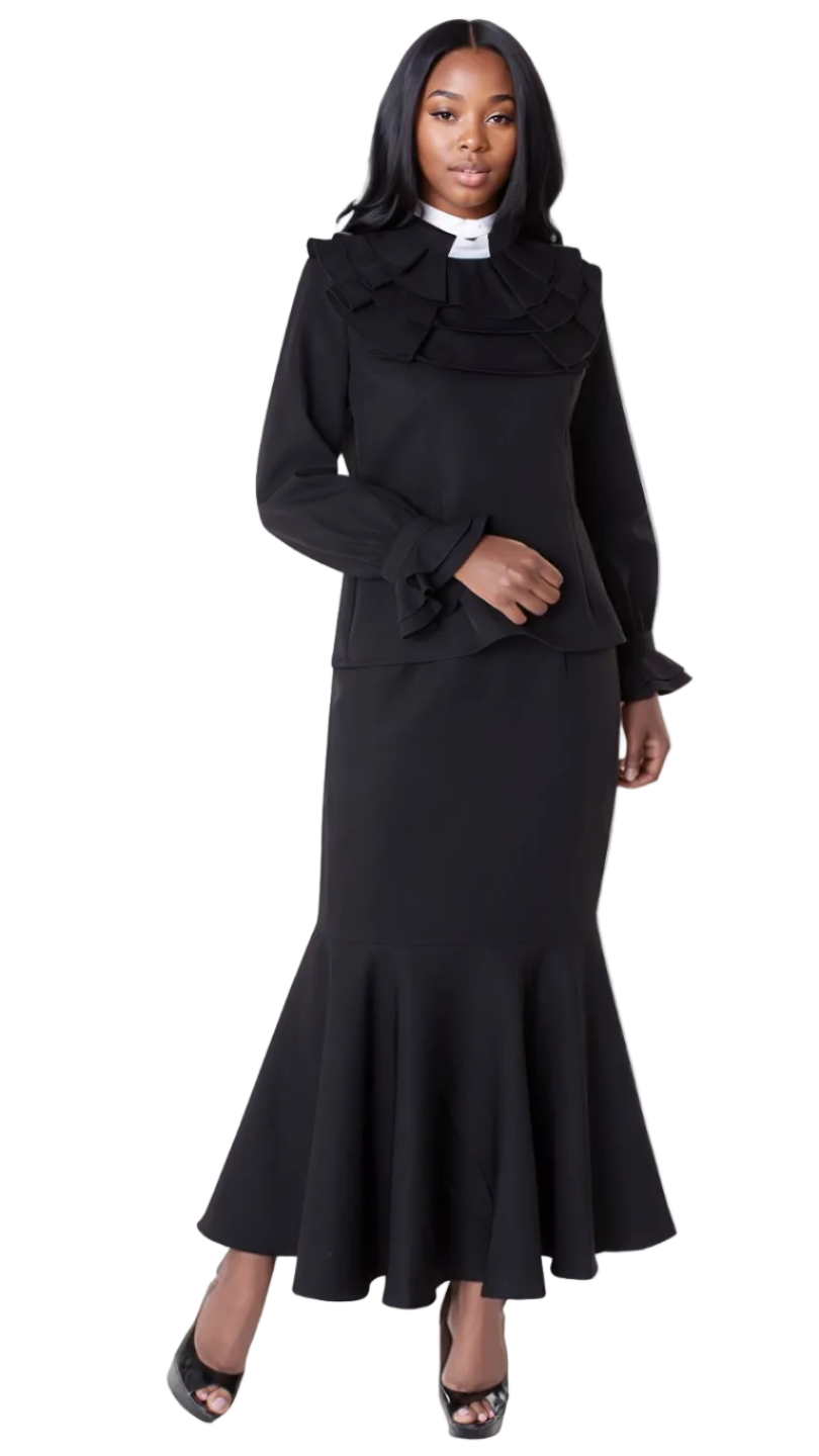Divine Elegance Two-Piece Ruffle Church Set- 4601