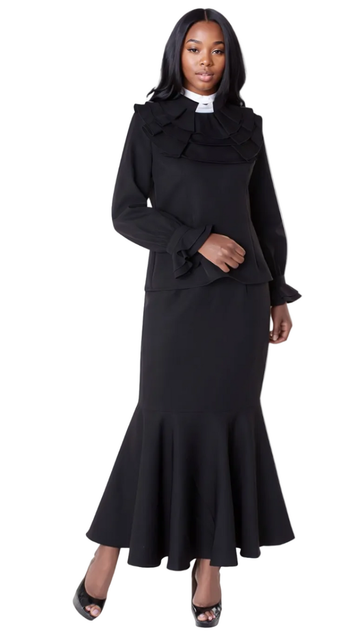 Divine Elegance Two-Piece Ruffle Church Set- 4601