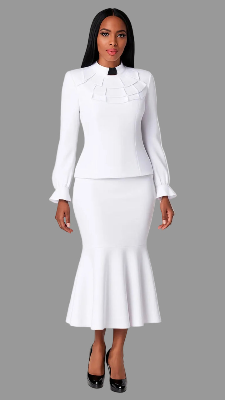 Divine Elegance Two-Piece Ruffle Church Set- 4601