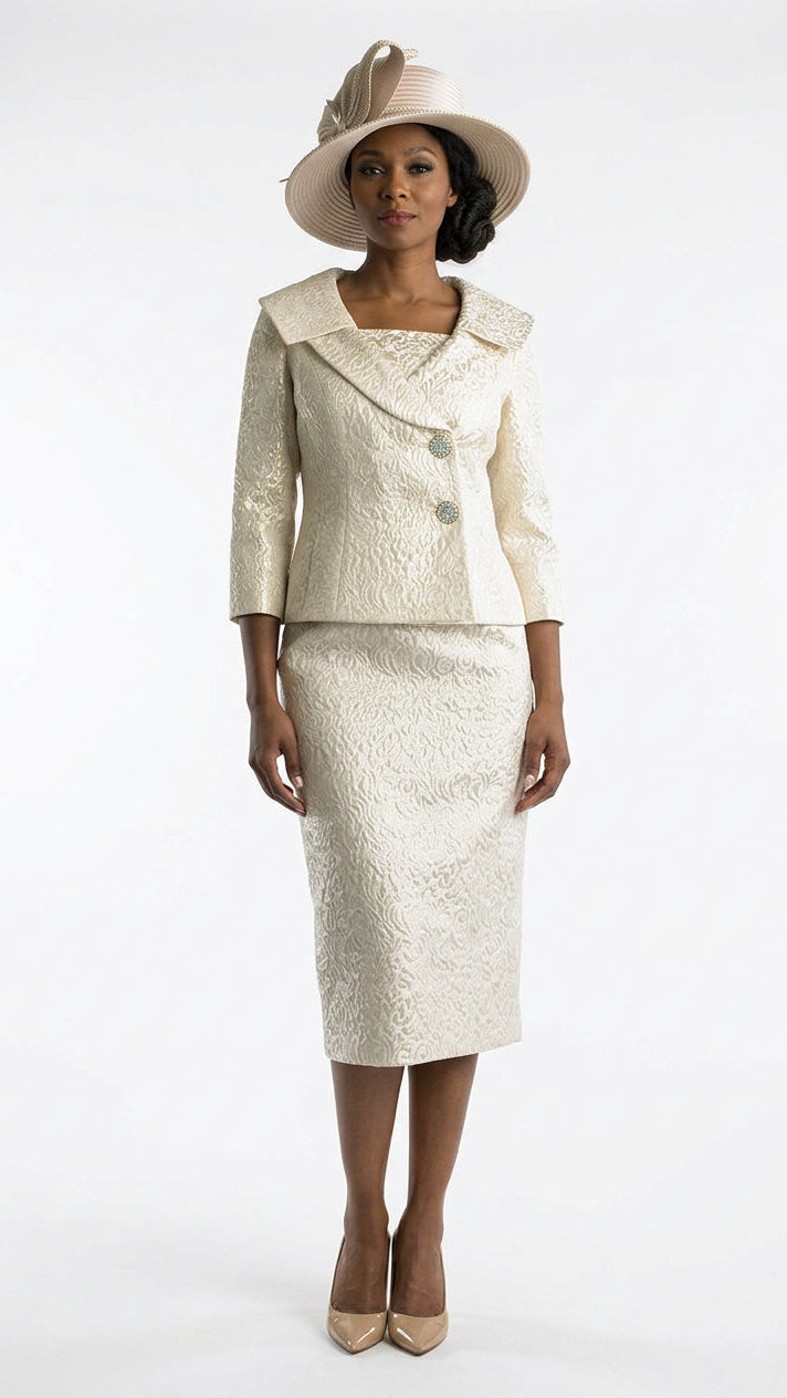 Long Sleeve Mid-Length Skirt Suit 4648