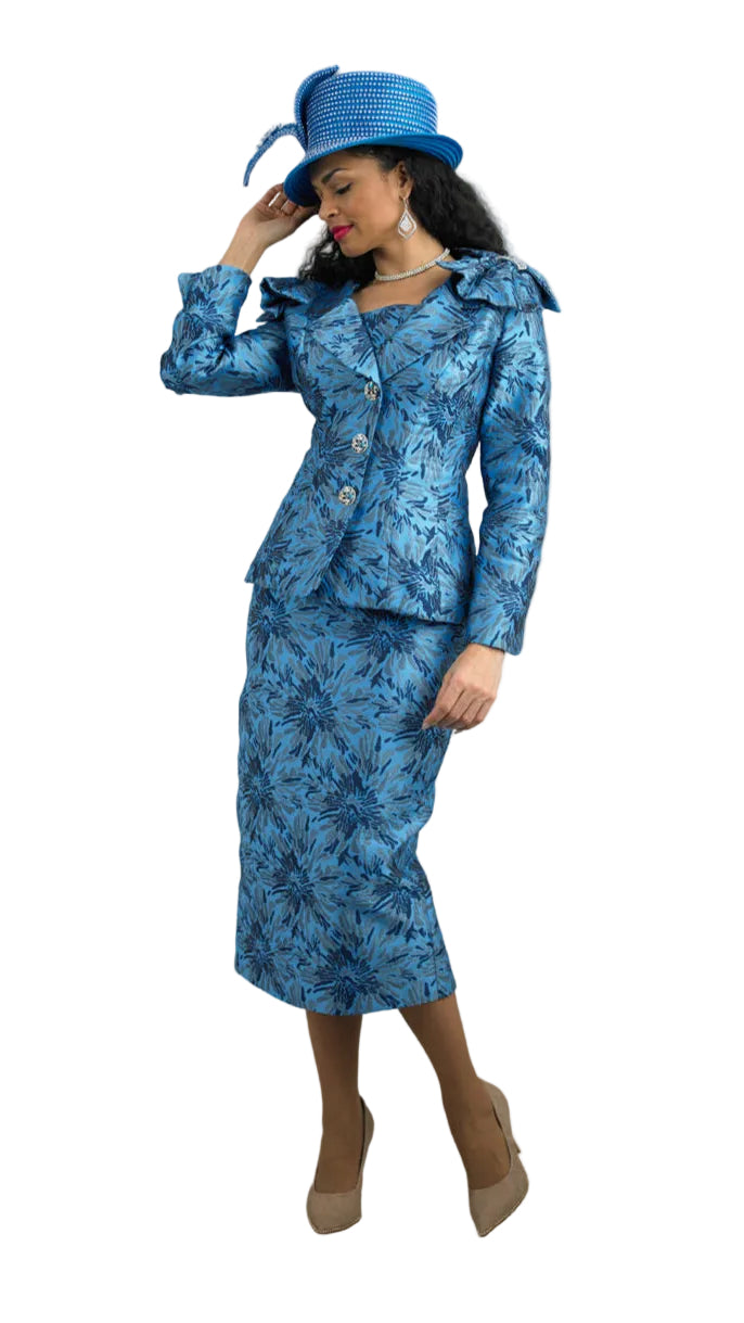 2-Piece Long Sleeve Mid-Length Skirt Suit 4657