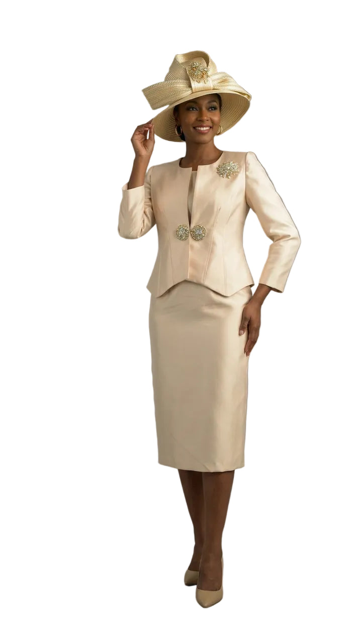 2-Piece Long Sleeve Mid-Length Skirt Suit 4707