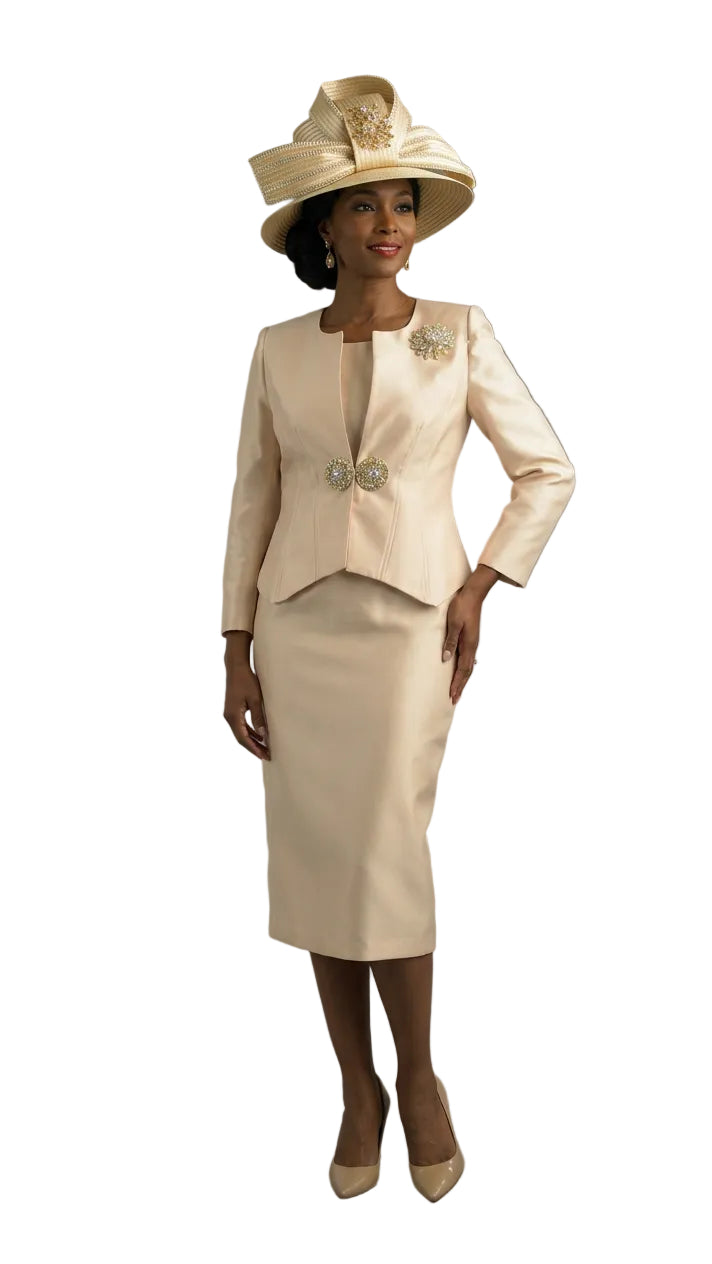 2-Piece Long Sleeve Mid-Length Skirt Suit 4707