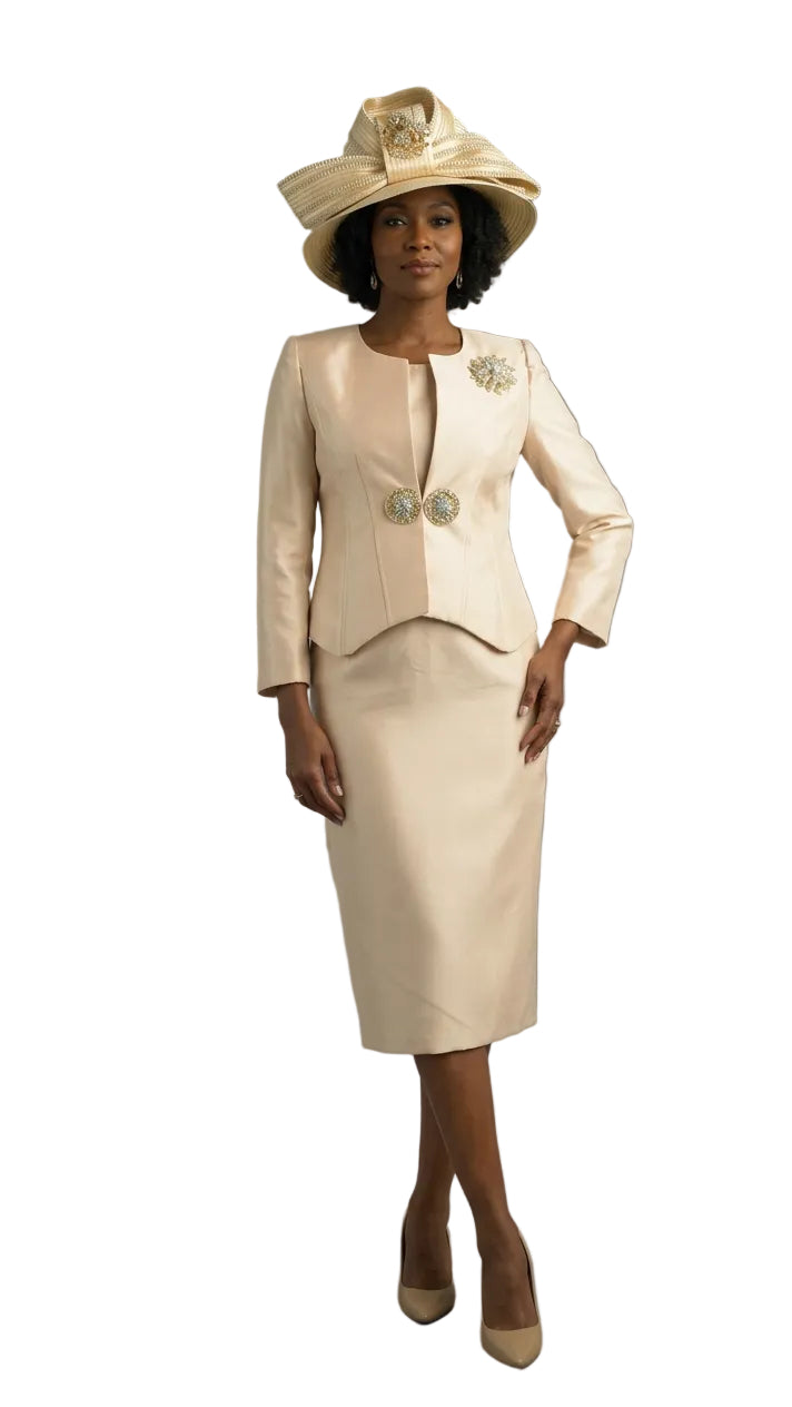 2-Piece Long Sleeve Mid-Length Skirt Suit 4707