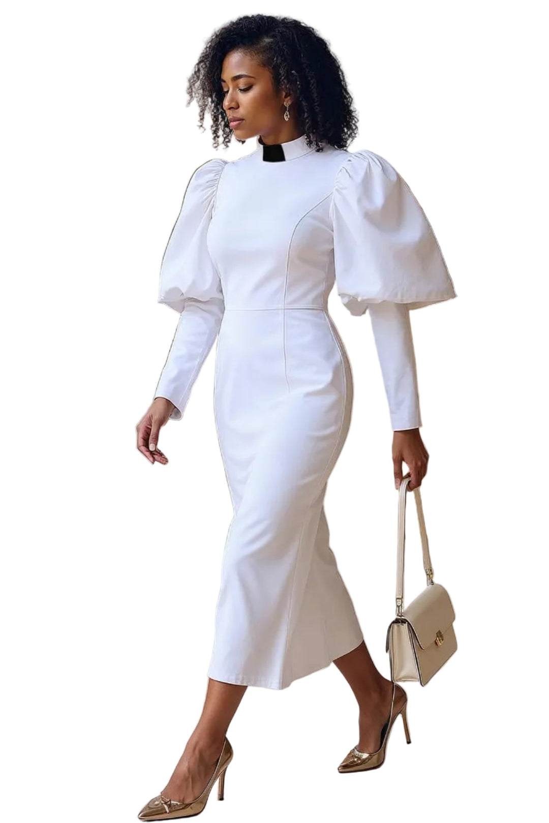 Clergy Dress with Puff Sleeves - 4813 - Especially Yours