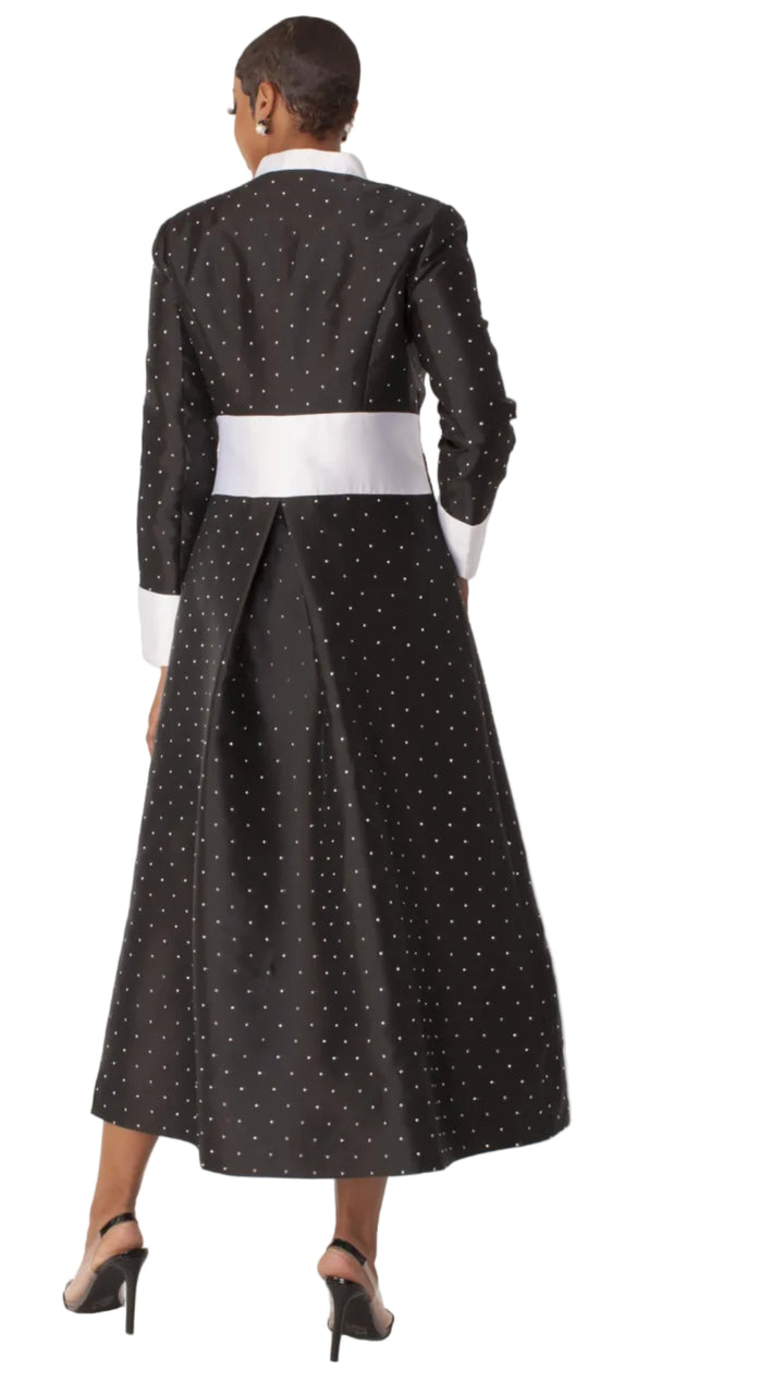 Women's Rhinestone Button Preaching Robe with Studded Detailing- 4816