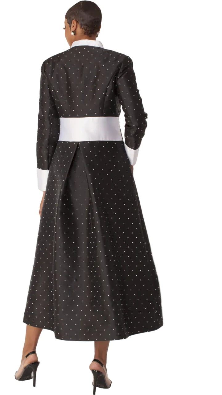 Plus Size Rhinestone Button Preaching Robe with Studded Detailing- 4816W