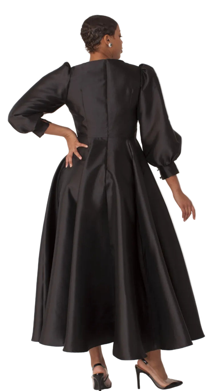 Elegant Long Dress with Bishop Sleeves - 4820